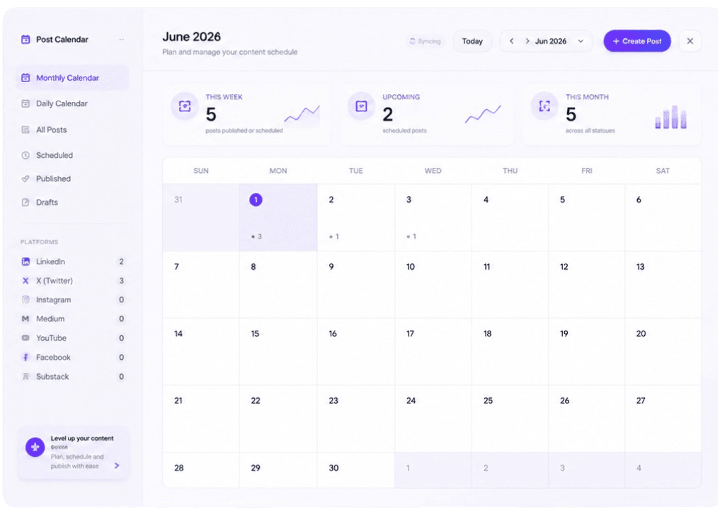 Calendar Dashboard Visual